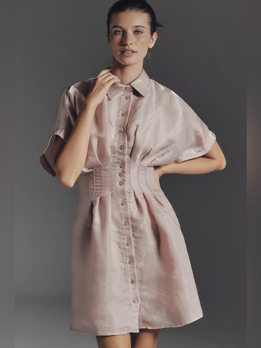 Anthropologie Tobie Organza Mini Shirtdress by Exquise
